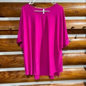 Dear Scarlett Women's Magenta Boyfriend‎ style Top XL